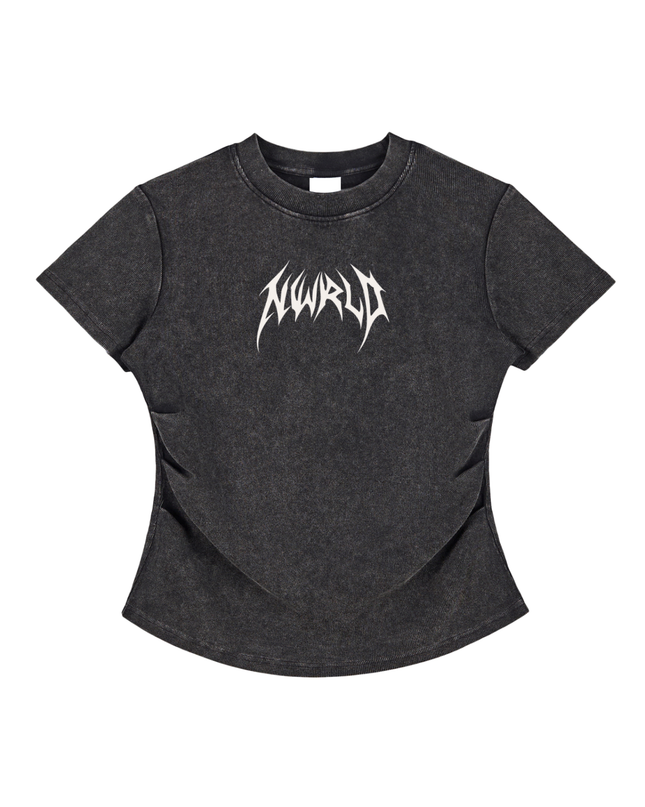 Vintage Washed Bodycon Cotton T-Shirt