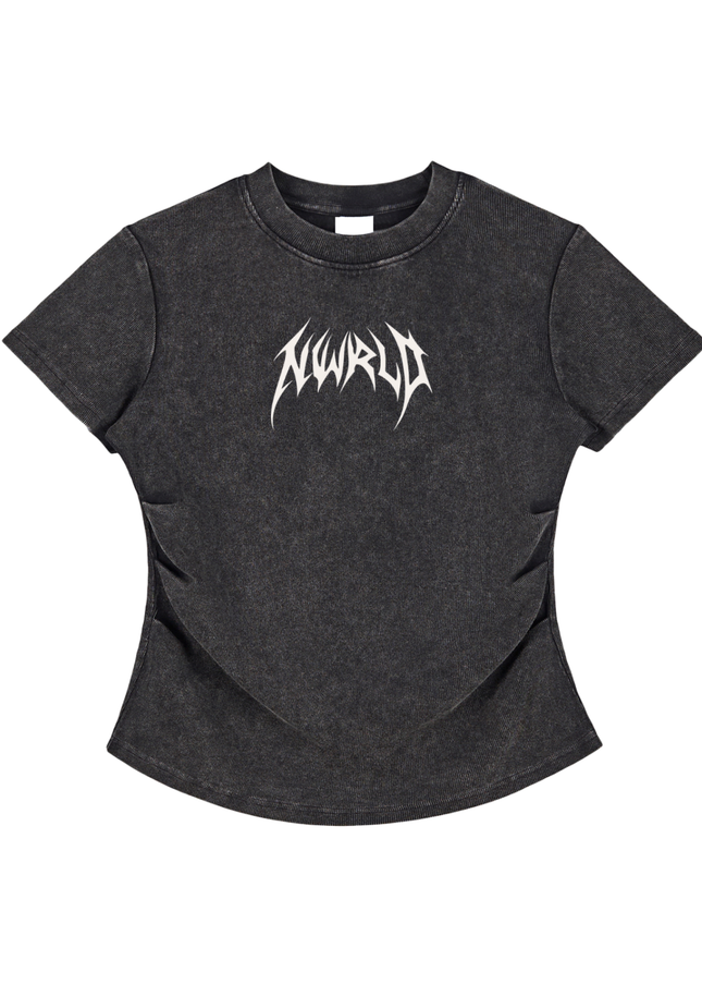 Vintage Washed Bodycon Cotton T-Shirt