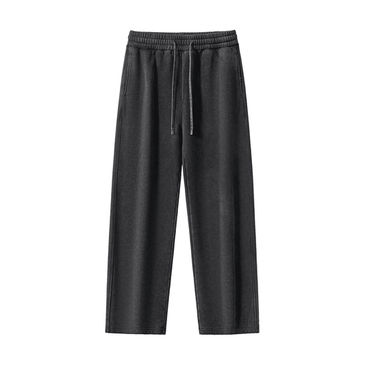 NWRLD CLEAN / Frayed Enzyme Washed Fleece Sweatpants - NWRLD CLOTHING
