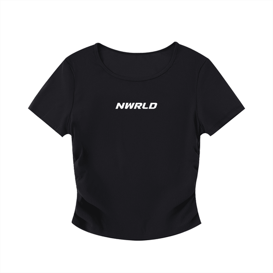 NWRLD ESSENTIALS / Ruched Bodycon Crop Top - NWRLD CLOTHING