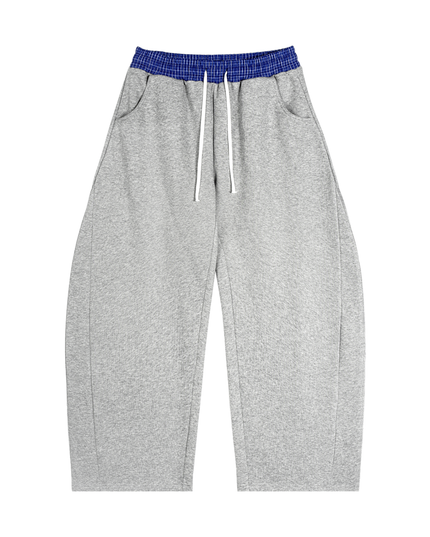 NWRLD 003 / Plaid Waistband Barrel Sweatpants