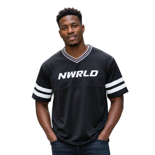 NWRLD ESSENTIALS / Taped Mesh Boxy T-shirt - NWRLD CLOTHING