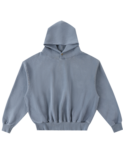 Frayed Enzyme Washed Fleece Hoodie