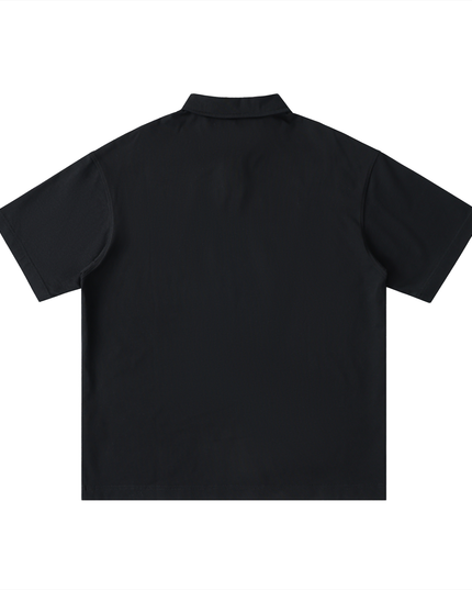 Loose Cotton Short-Sleeve Polo Shirt
