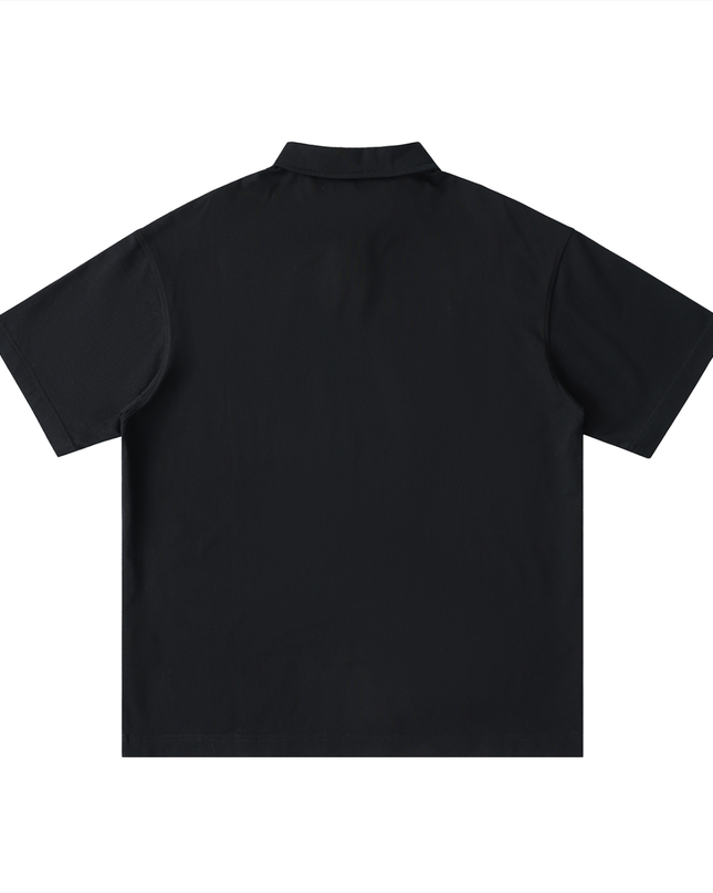 Loose Cotton Short-Sleeve Polo Shirt