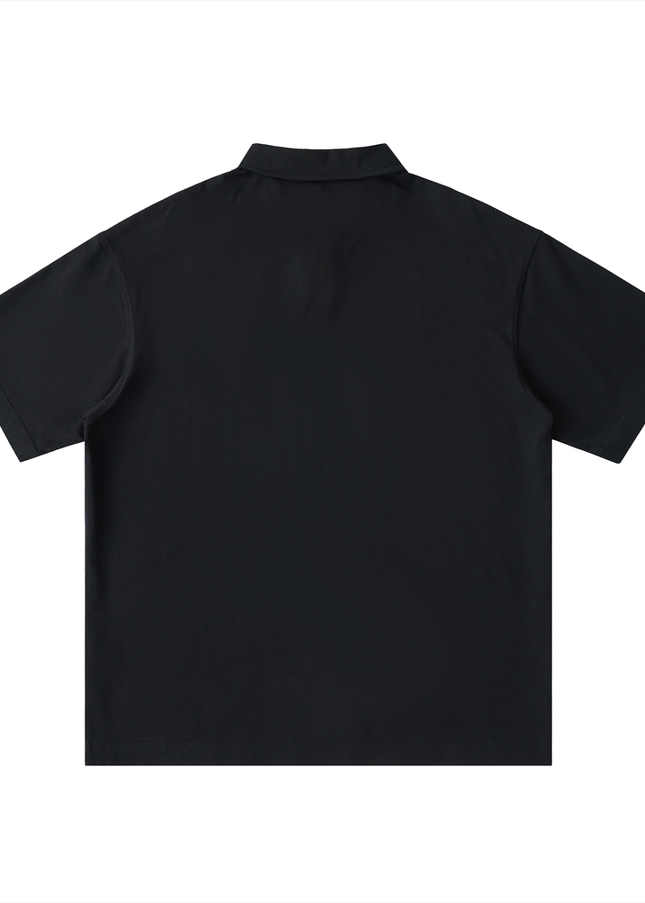 Loose Cotton Short-Sleeve Polo Shirt