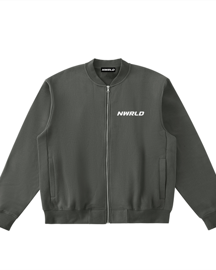 Essential Zip-Up Fleeced Varsity Jacket