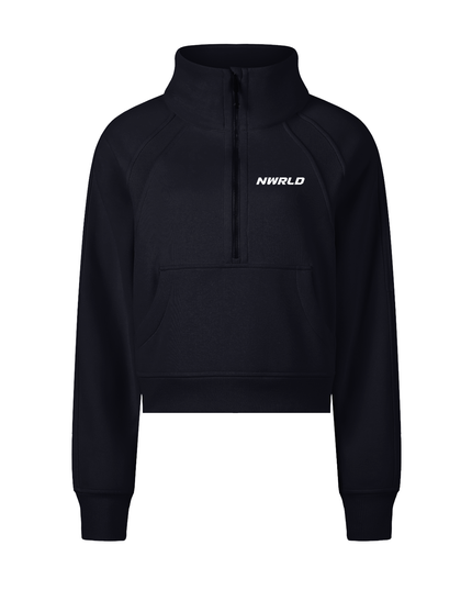 Cropped Half-Zip Sweatshirt