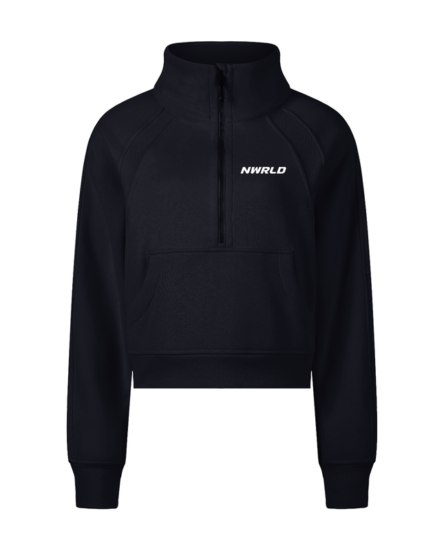 Cropped Half-Zip Sweatshirt