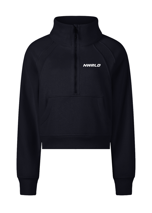 Cropped Half-Zip Sweatshirt