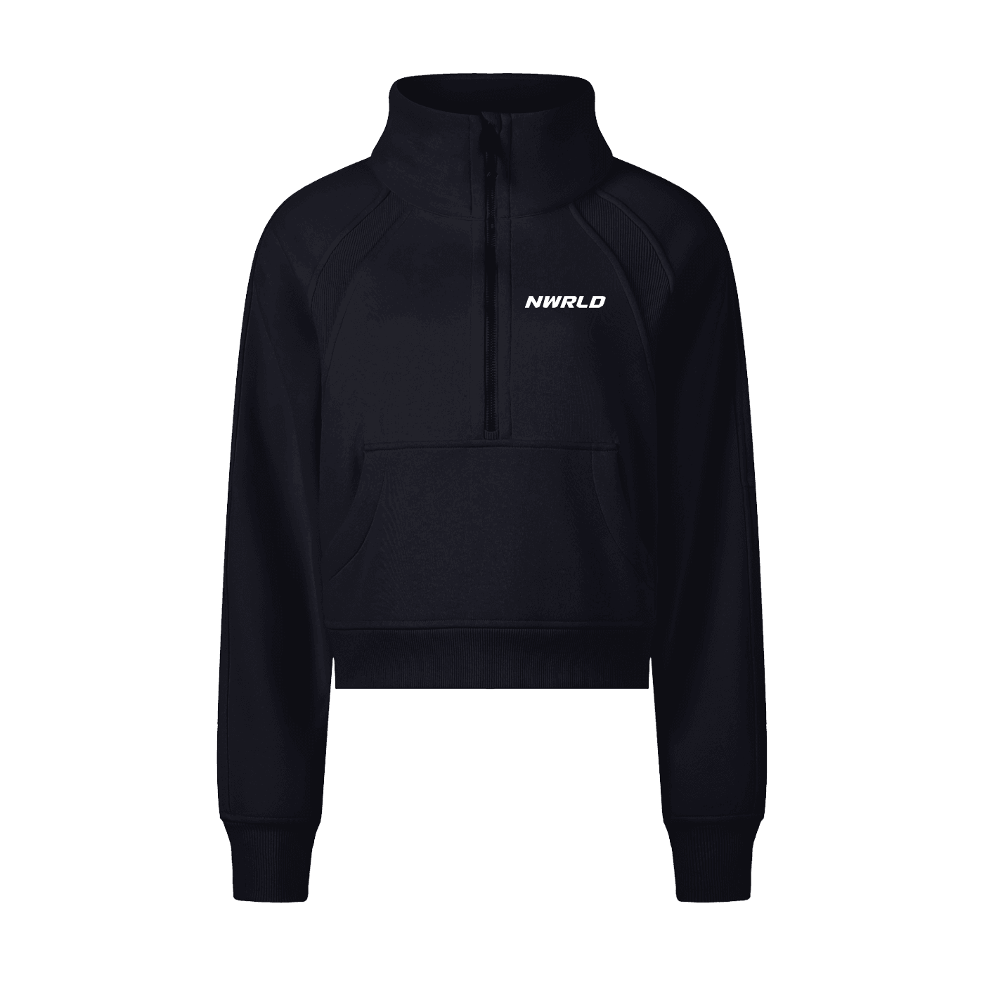 NWRLD ESSENTIALS / Cropped Half-Zip Sweatshirt - NWRLD CLOTHING