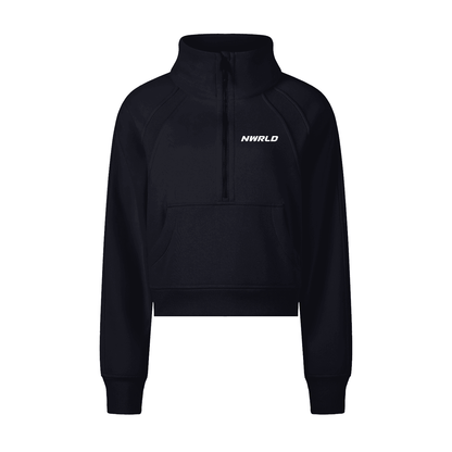 NWRLD ESSENTIALS / Cropped Half-Zip Sweatshirt - NWRLD CLOTHING
