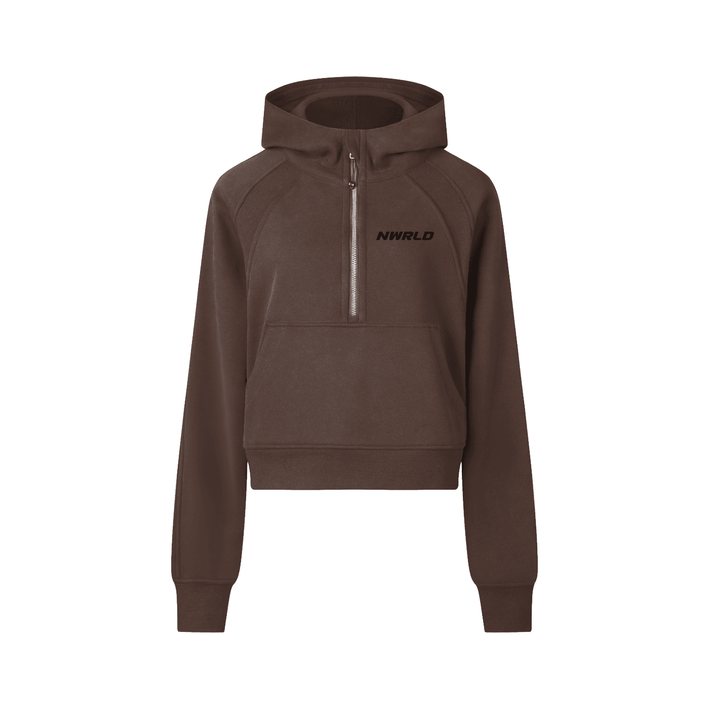 NWRLD ESSENTIALS / Cropped Half-Zip Hoodie - NWRLD CLOTHING