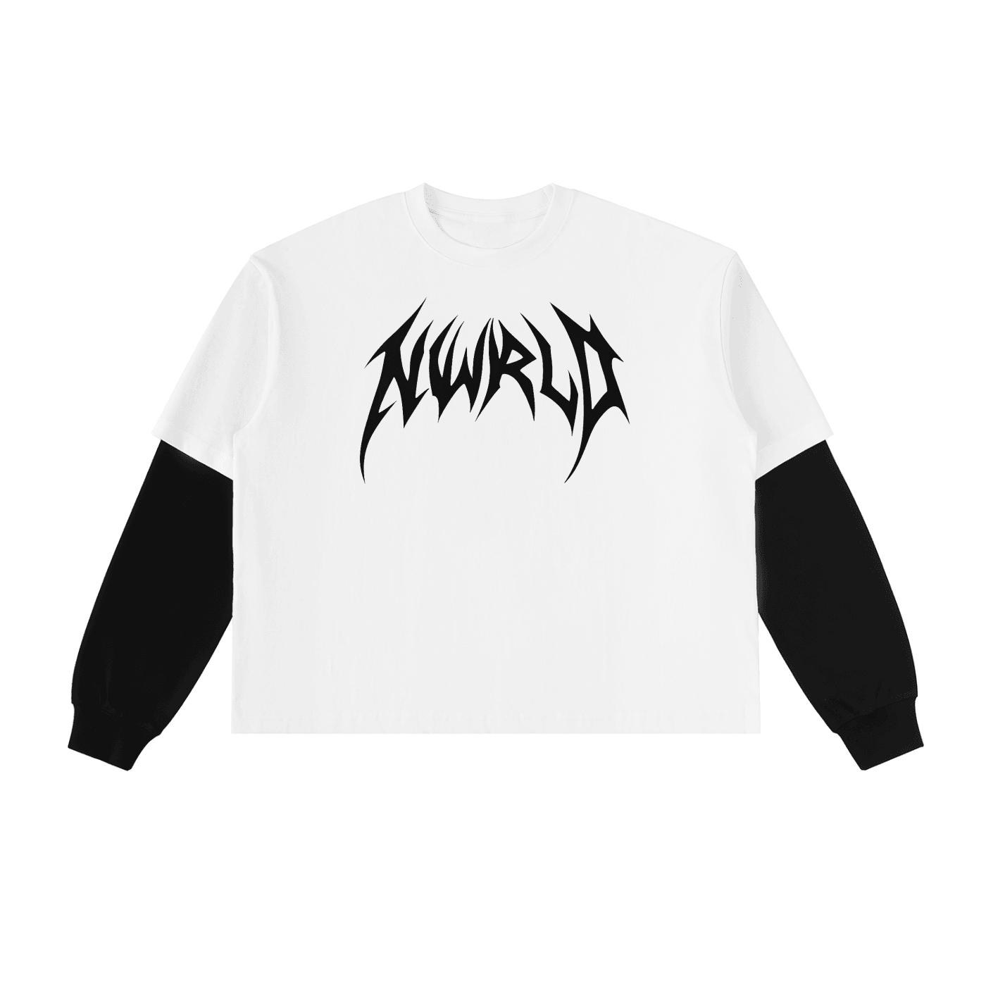 DARKMODE x METALMANIA / Layered Contrast Sleeve T-Shirt - NWRLD CLOTHING