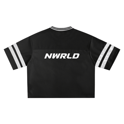 NWRLD ESSENTIALS / Taped Mesh Boxy T-shirt - NWRLD CLOTHING