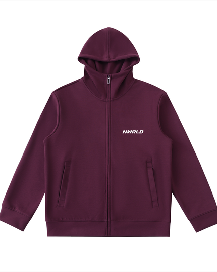 NWRLD 002 Heavyweight High Neck Zip-Up Hoodie