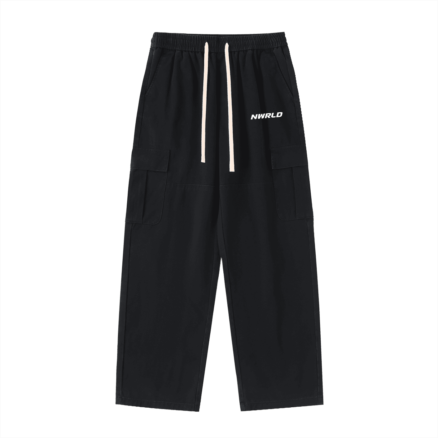 NWRLD ESSENTIALS / Drawstring Straight-Leg Cargo Pants - NWRLD CLOTHING