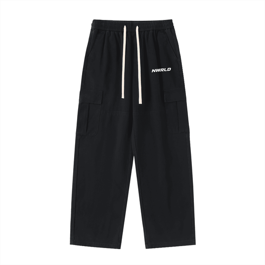 NWRLD ESSENTIALS / Drawstring Straight-Leg Cargo Pants - NWRLD CLOTHING