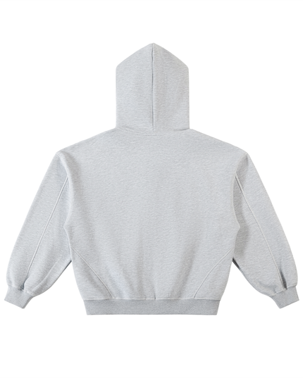 NWRLD 003 | Contrast-Stitched Boxy Fleece Zip Hoodie