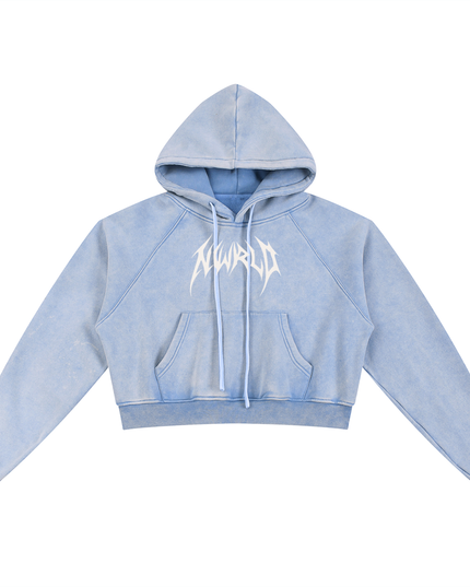 Snow Washed Cropped Hoodie