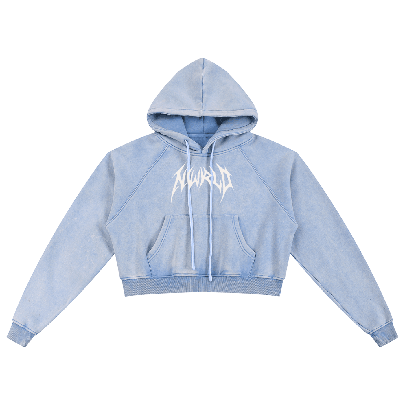 DARKMODE x METALMANIA / Snow Washed Cropped Hoodie - NWRLD CLOTHING