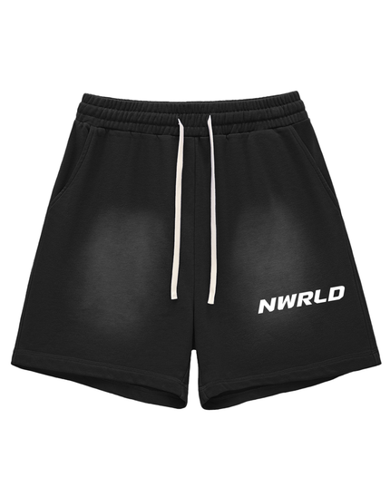 Sun Fade Raw Edge Cotton Shorts