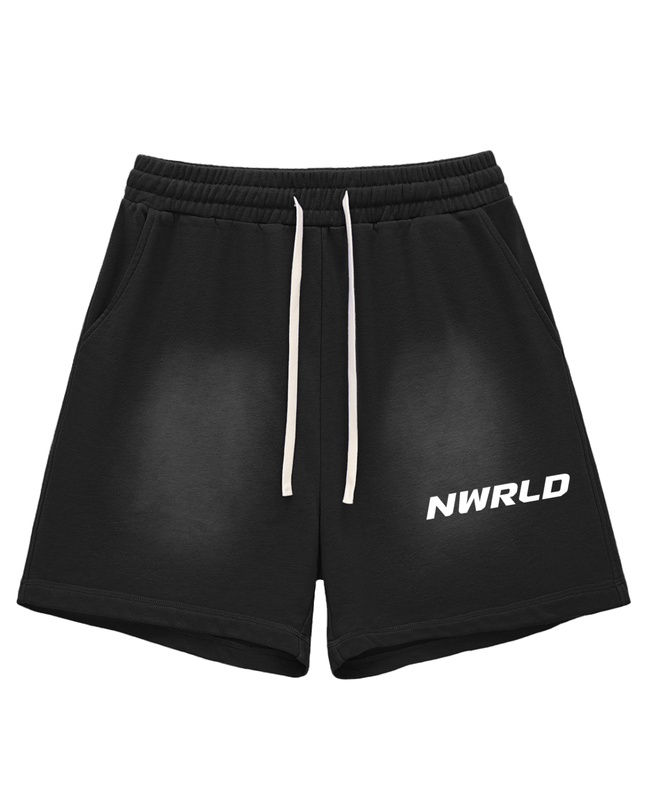 Sun Fade Raw Edge Cotton Shorts