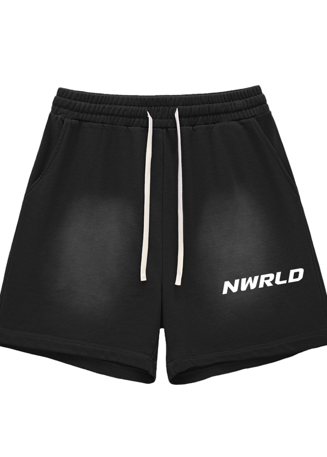 Sun Fade Raw Edge Cotton Shorts