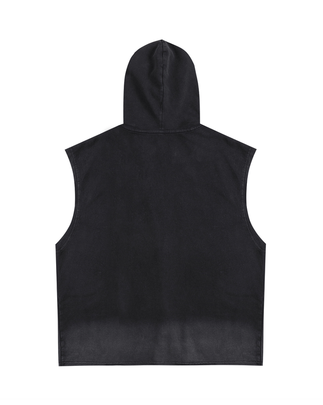 Vintage Washed Zip-Up Hooded Tank Top