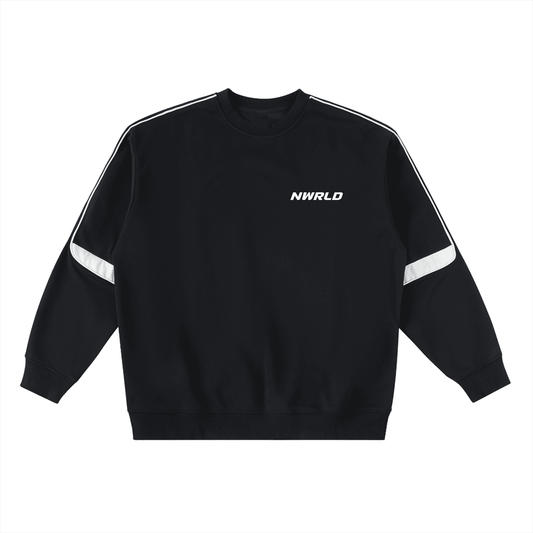 NWRLD ESSENTIALS / Oversized Crewneck Taped Sweatshirt - NWRLD CLOTHING