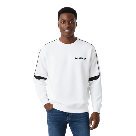 NWRLD ESSENTIALS / Oversized Crewneck Taped Sweatshirt - NWRLD CLOTHING