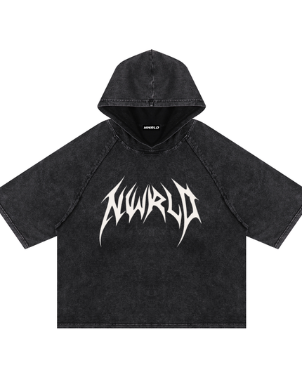 Snow Washed Hooded Boxy T-Shirt