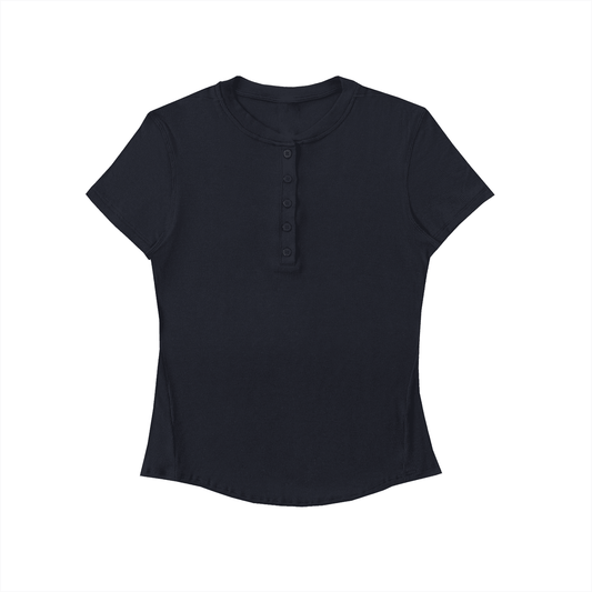 NWRLD CLEAN / Modal Bodycon Henley Shirt - NWRLD CLOTHING