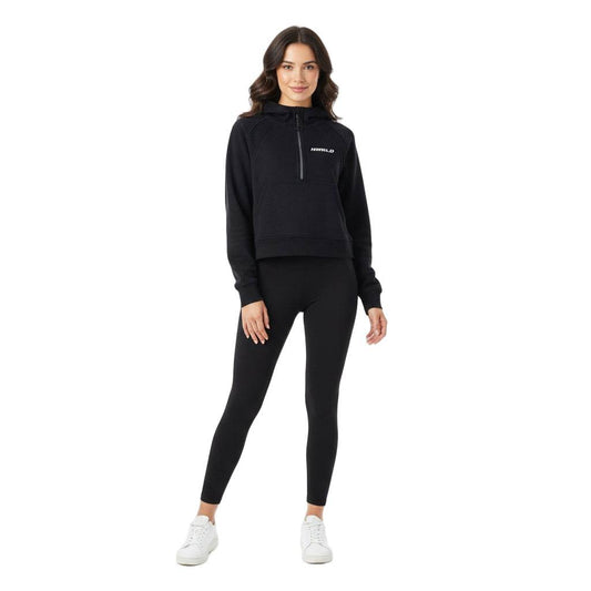 NWRLD ESSENTIALS / Cropped Half-Zip Hoodie - NWRLD CLOTHING
