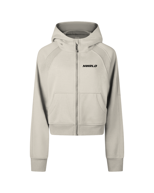 Cropped Zip-Through Hoodie