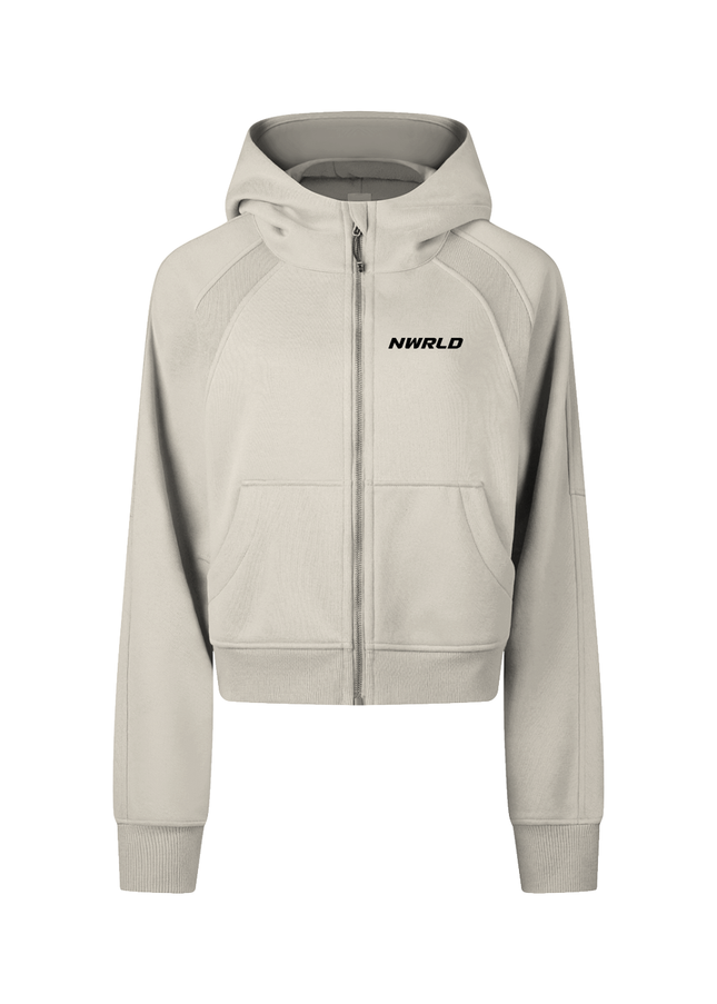 Cropped Zip-Through Hoodie