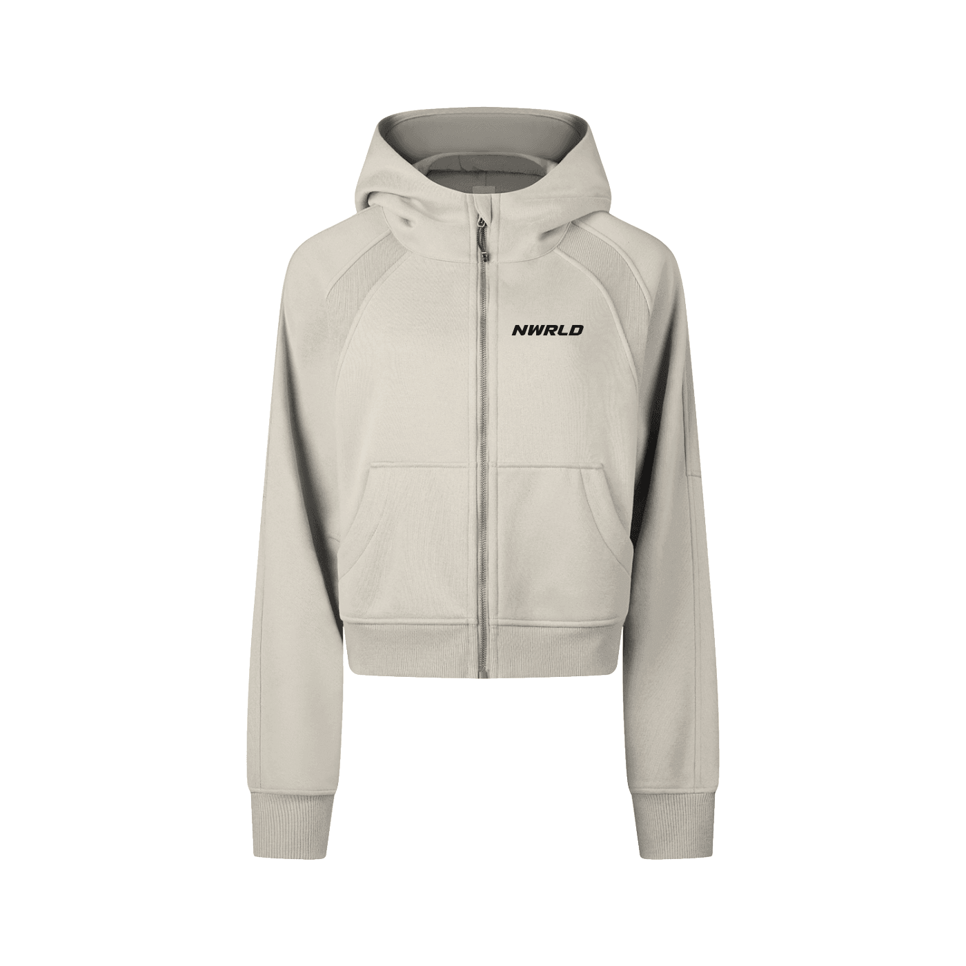 NWRLD ESSENTIALS / Cropped Zip-Through Hoodie - NWRLD CLOTHING