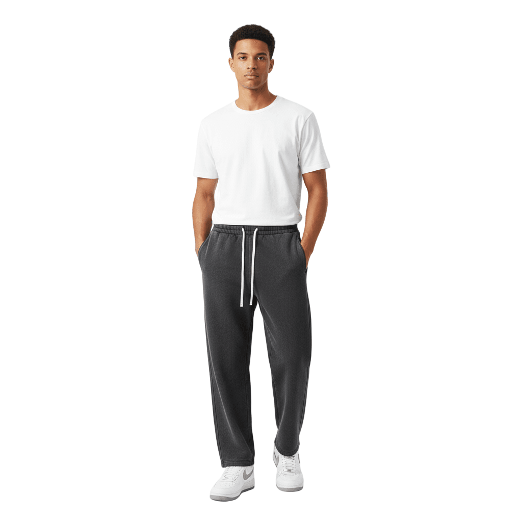 NWRLD CLEAN / Frayed Enzyme Washed Fleece Sweatpants - NWRLD CLOTHING