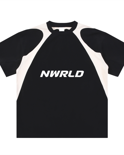 Contrast Panel Cotton T-Shirt