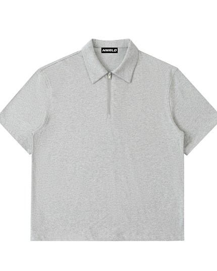 Half-Zip Cotton Polo Shirt
