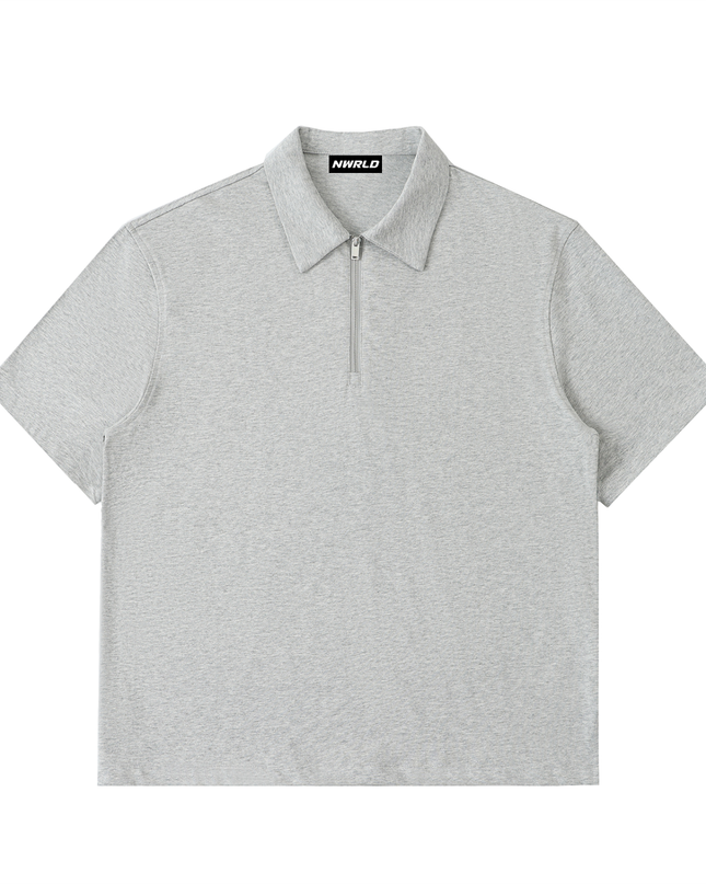 Half-Zip Cotton Polo Shirt