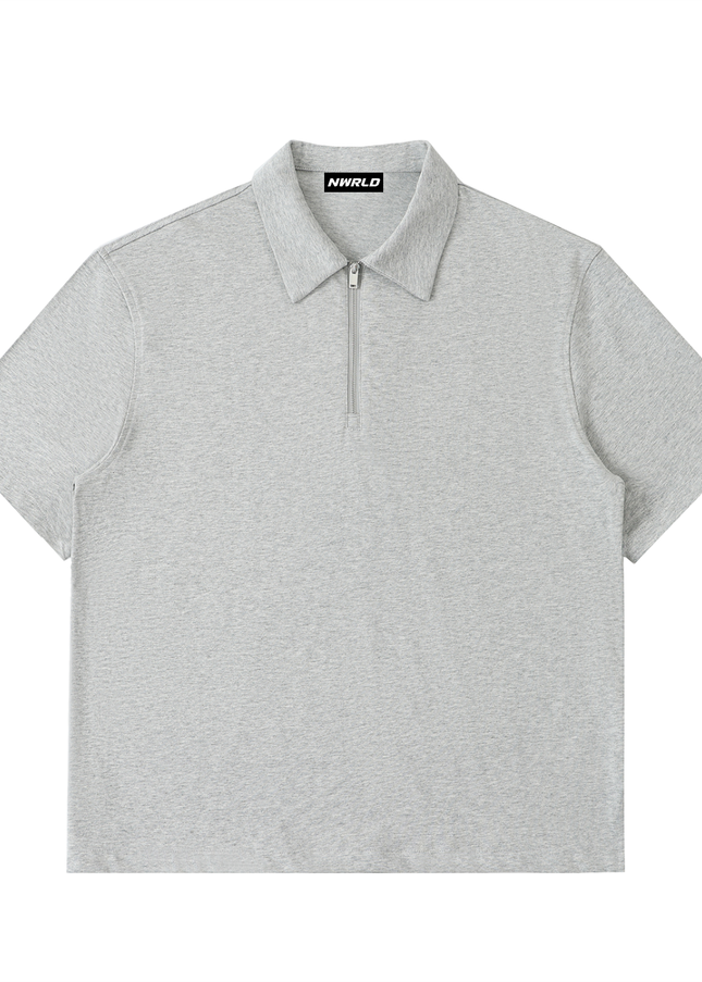 Half-Zip Cotton Polo Shirt