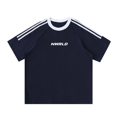 NWRLD ESSENTIALS / Contrast Tape Crewneck T-Shirt - NWRLD CLOTHING