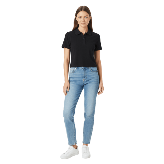 NWRLD CLEAN / Bodycon Short Sleeve Polo Shirt - NWRLD CLOTHING