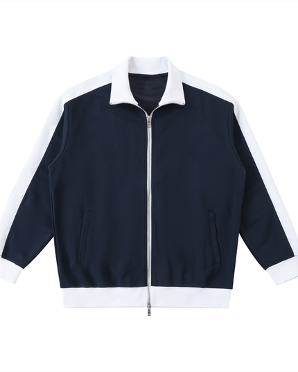 Contrast Trim Stand Collar Jacket