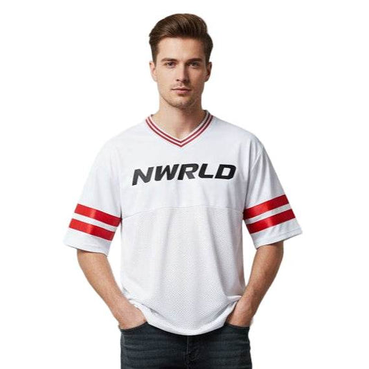 NWRLD ESSENTIALS / Taped Mesh Boxy T-shirt - NWRLD CLOTHING