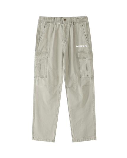 Cotton Elastic-Waist Cargo Pants