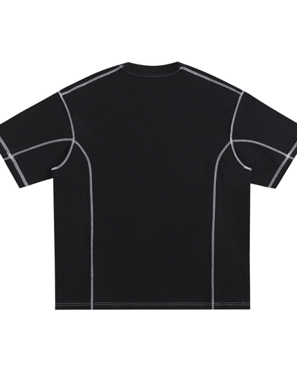Streetwear Contrast-Stitched Cotton T-Shirt