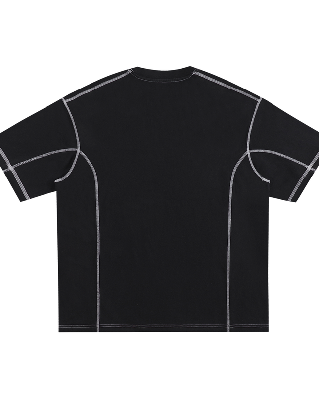 Streetwear Contrast-Stitched Cotton T-Shirt