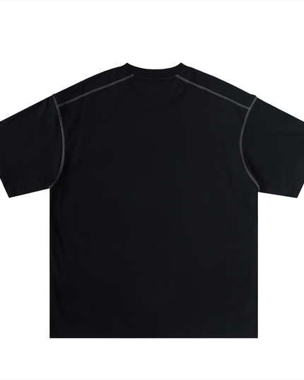 Oversized Contrast-Stitched Cotton Tee